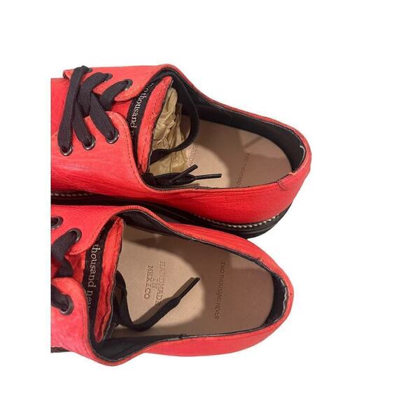 Two Thousand Never Red Leather Loafer Style Shoes Vibram Sole Mens 9 Womens 10 - Picture 5 of 8